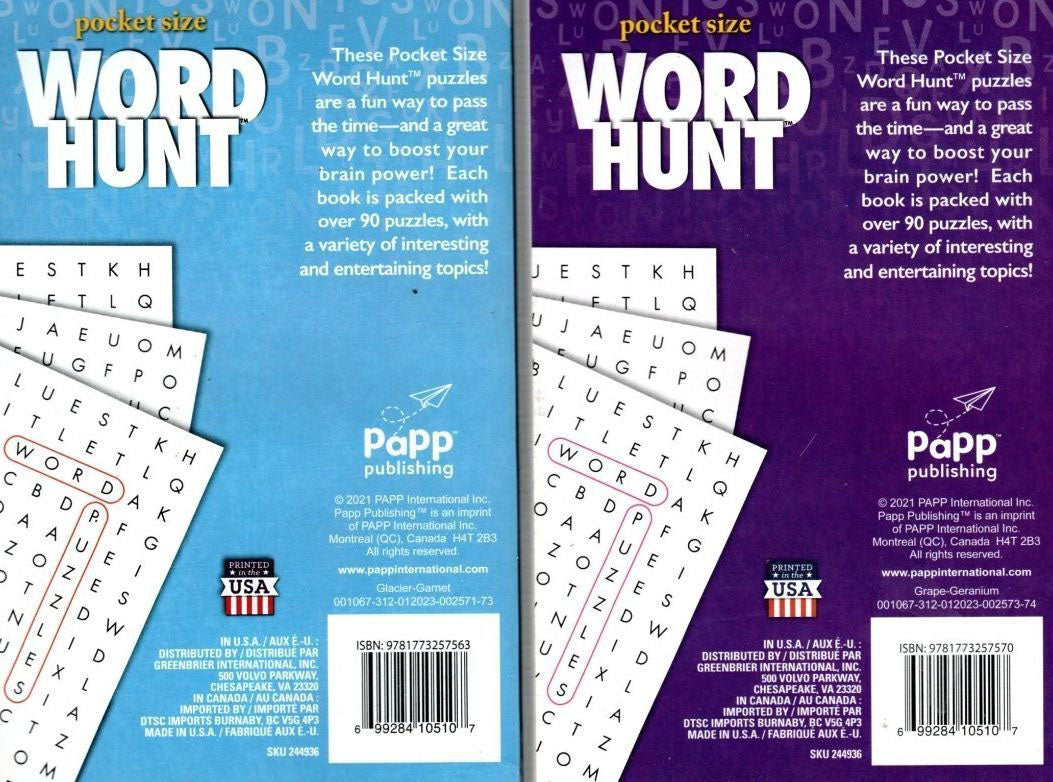 Large Print Word Hunt - All New Puzzles - (Pocket Size) - Vol.73-74
