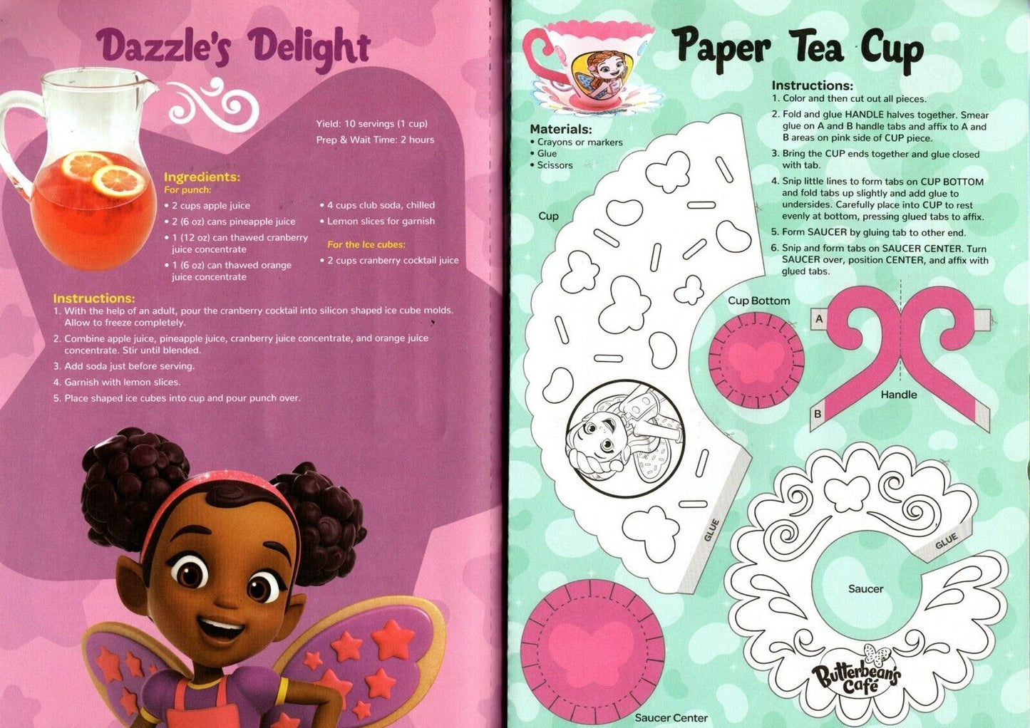 Nickelodeon Butterbean`s Cafe - Color Craft Book ~ Fairy Good Food