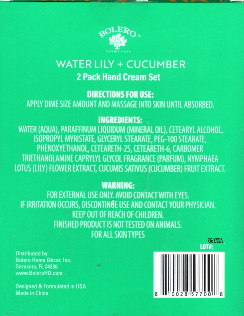 Waterlily + Cucumber Nourish + Hydrate Hand Cream 2 Pack Set Moisturize 2 x 1fl