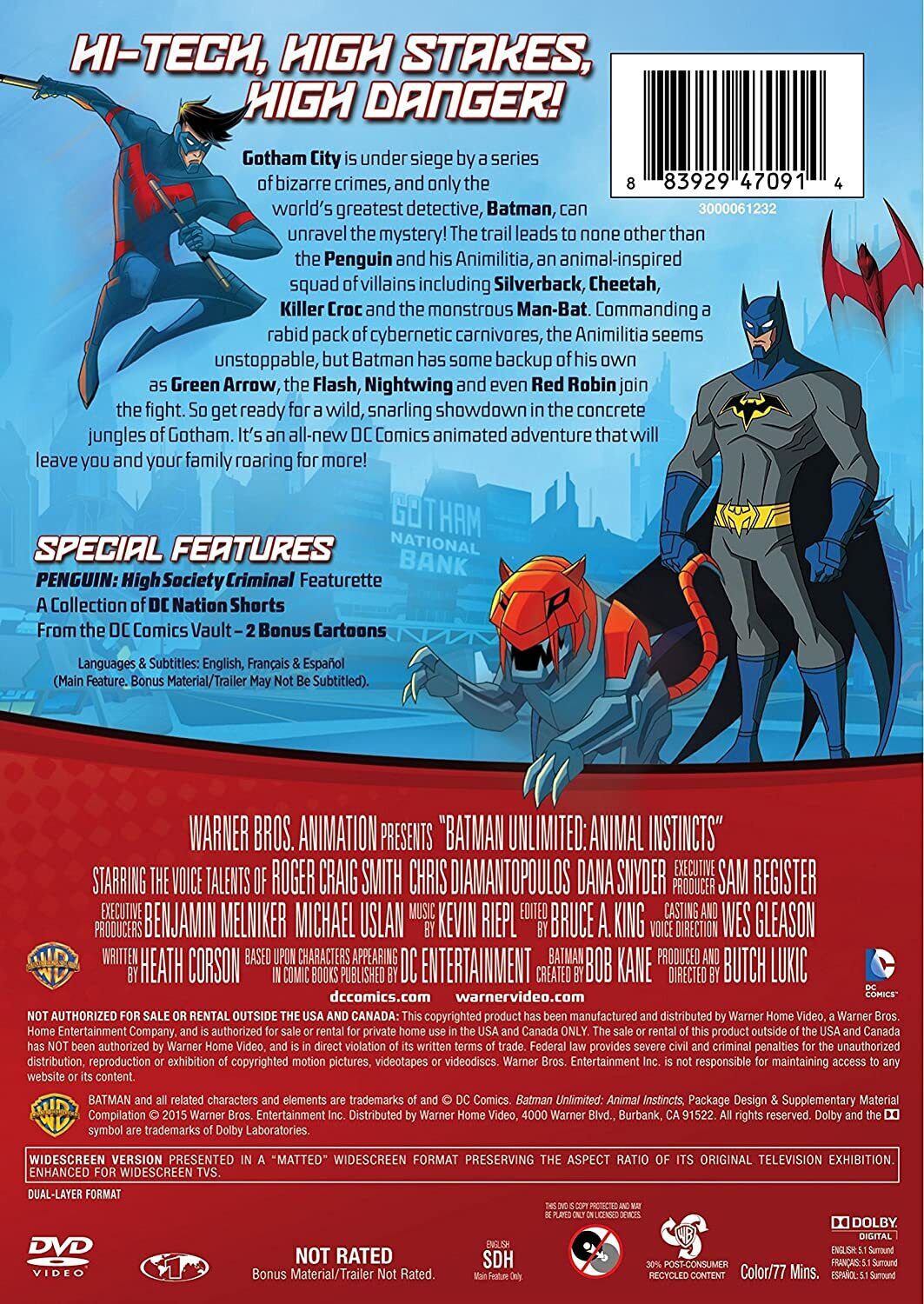 Batman Unlimited: Animal Inst No Fig/DVD