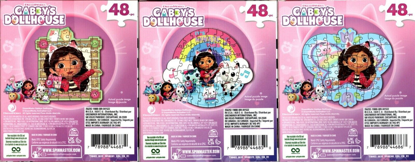 Cabby`s Dollhous - 48 Shaped Puzzle Silhouette (Set of 3)