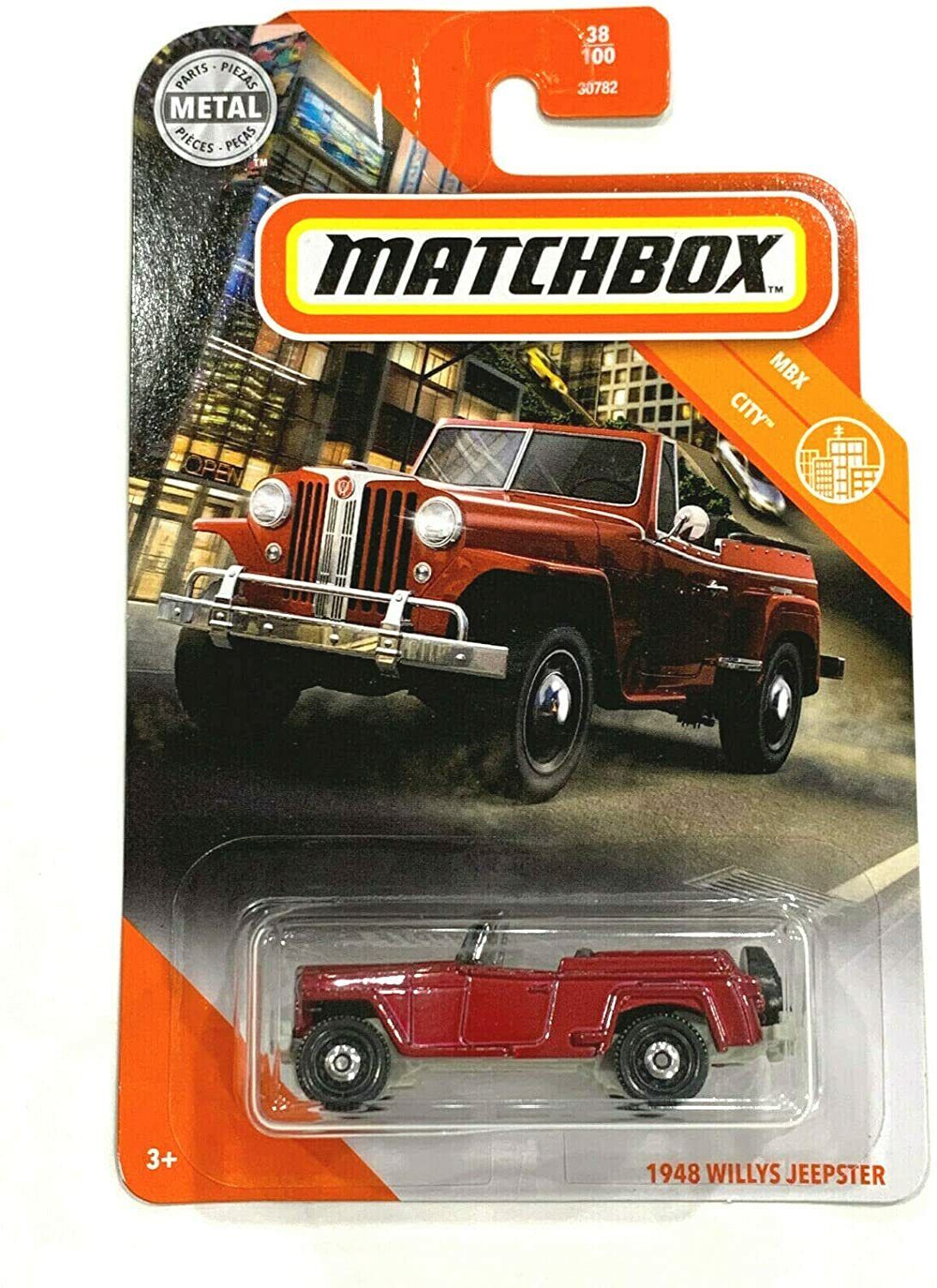 Matchbox 2020 MBX City#38/100, 1948 Willys Jeeepster (red)