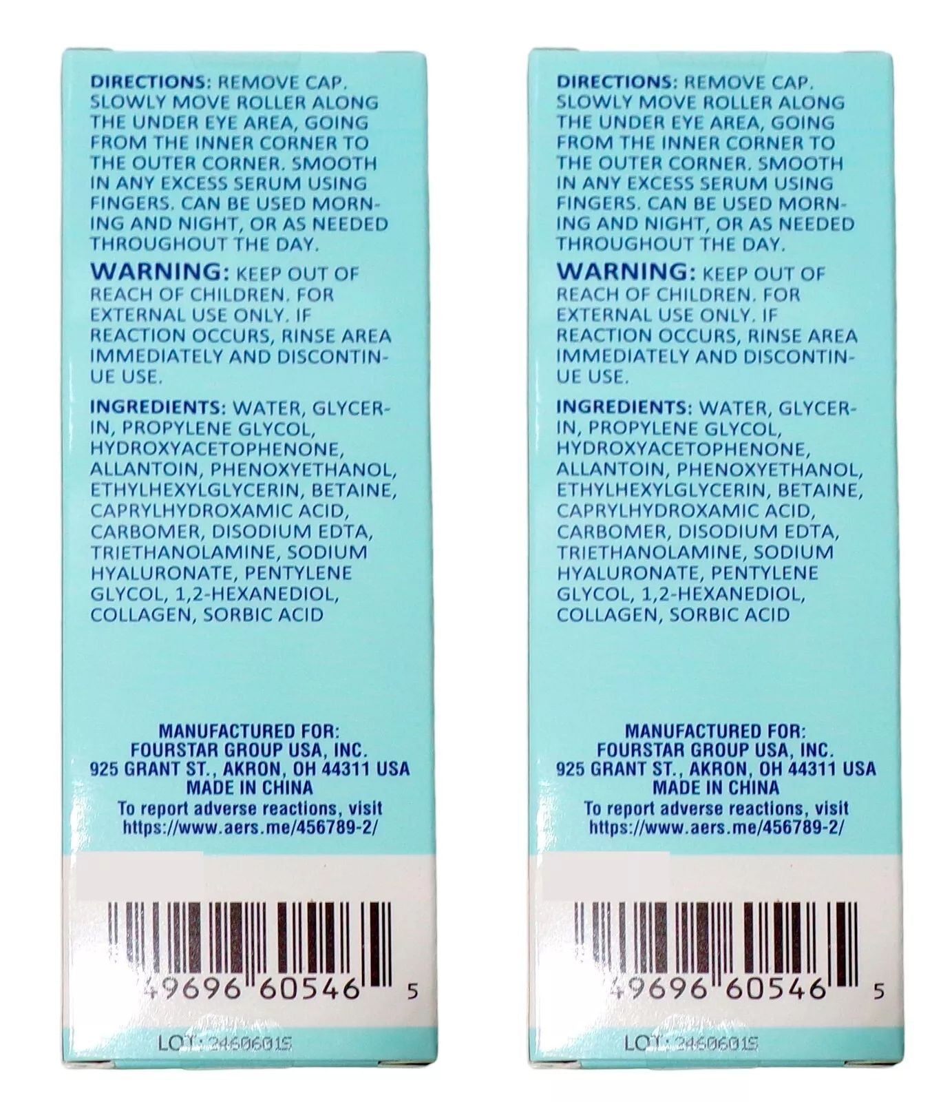 b pure Retinol Serum Under Eye Roller - Collagen Smooth 0.5 oz. (Set of 2)