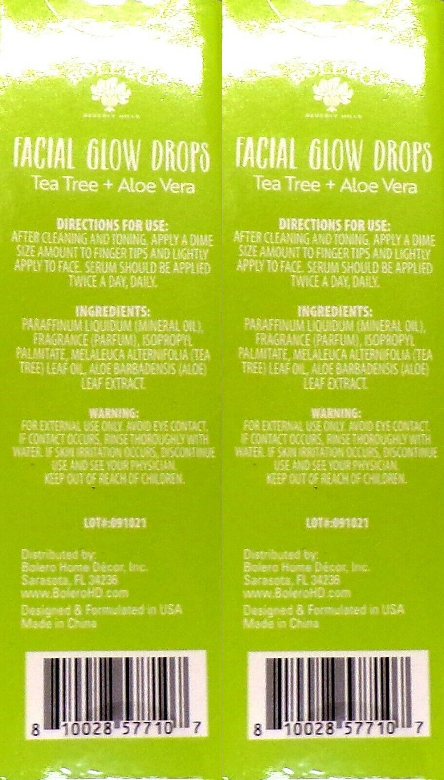 Facial Glow Drops - Tea Tree & Aloe Vera 0.5fl oz (14.7ml) (Set of 2)