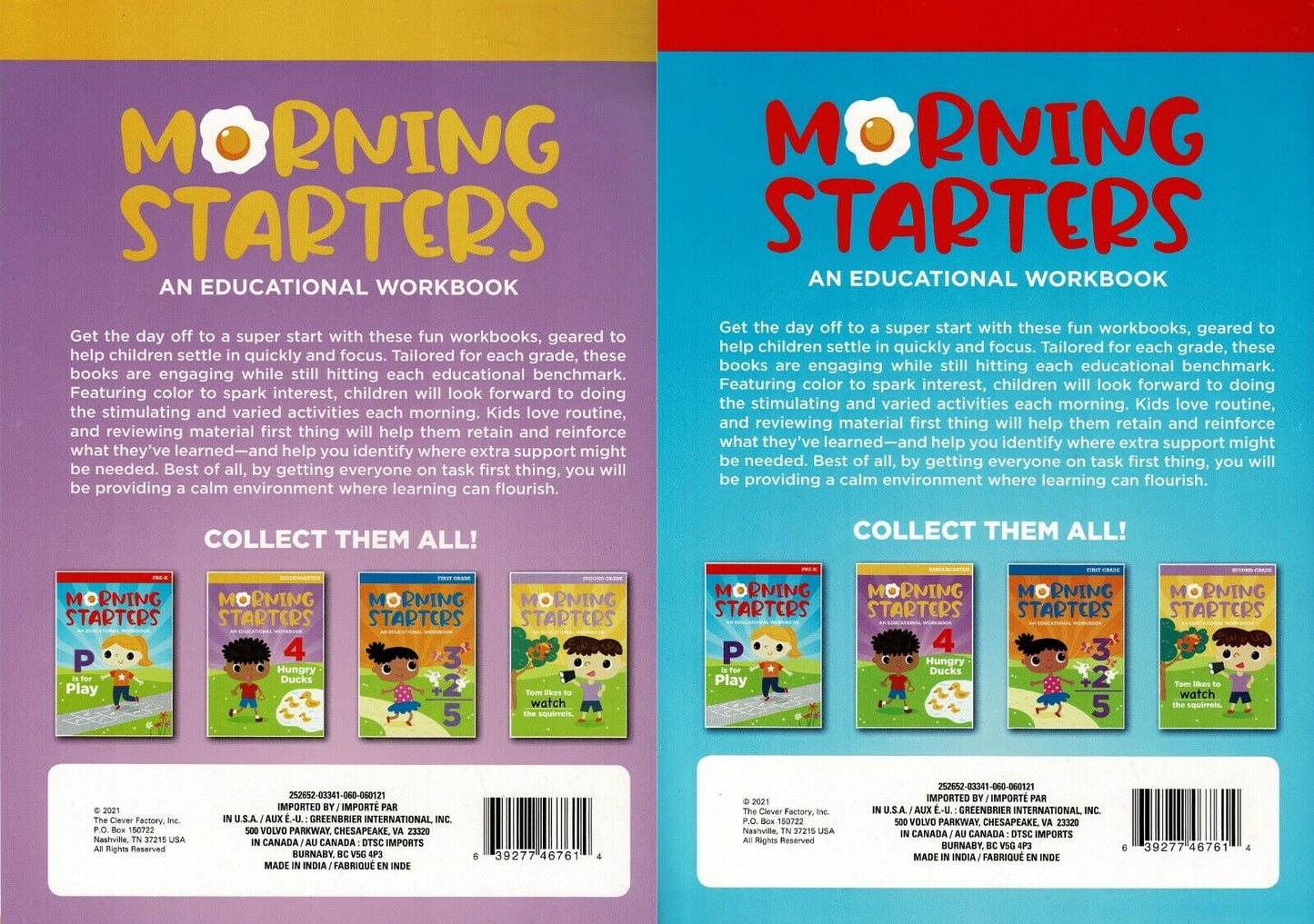 PRE-K & Kindergarten - Morning Starters Educational Workbooks - v16 Set