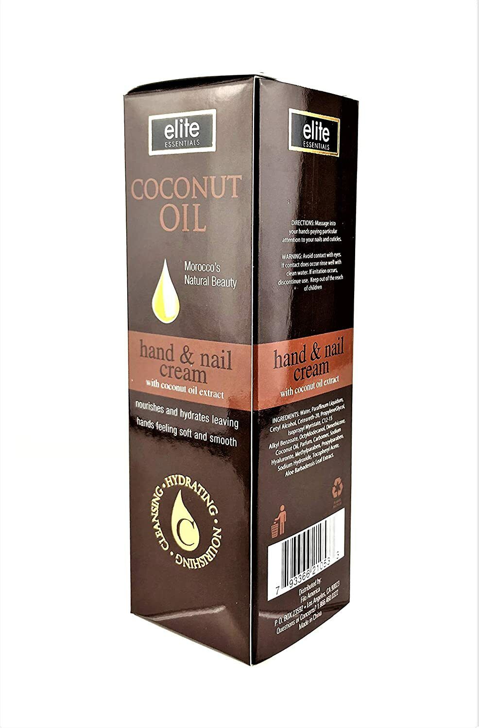 Coconut Oil Hand & Nail Cream by Elite Essentials - with Coconut Oil Extract