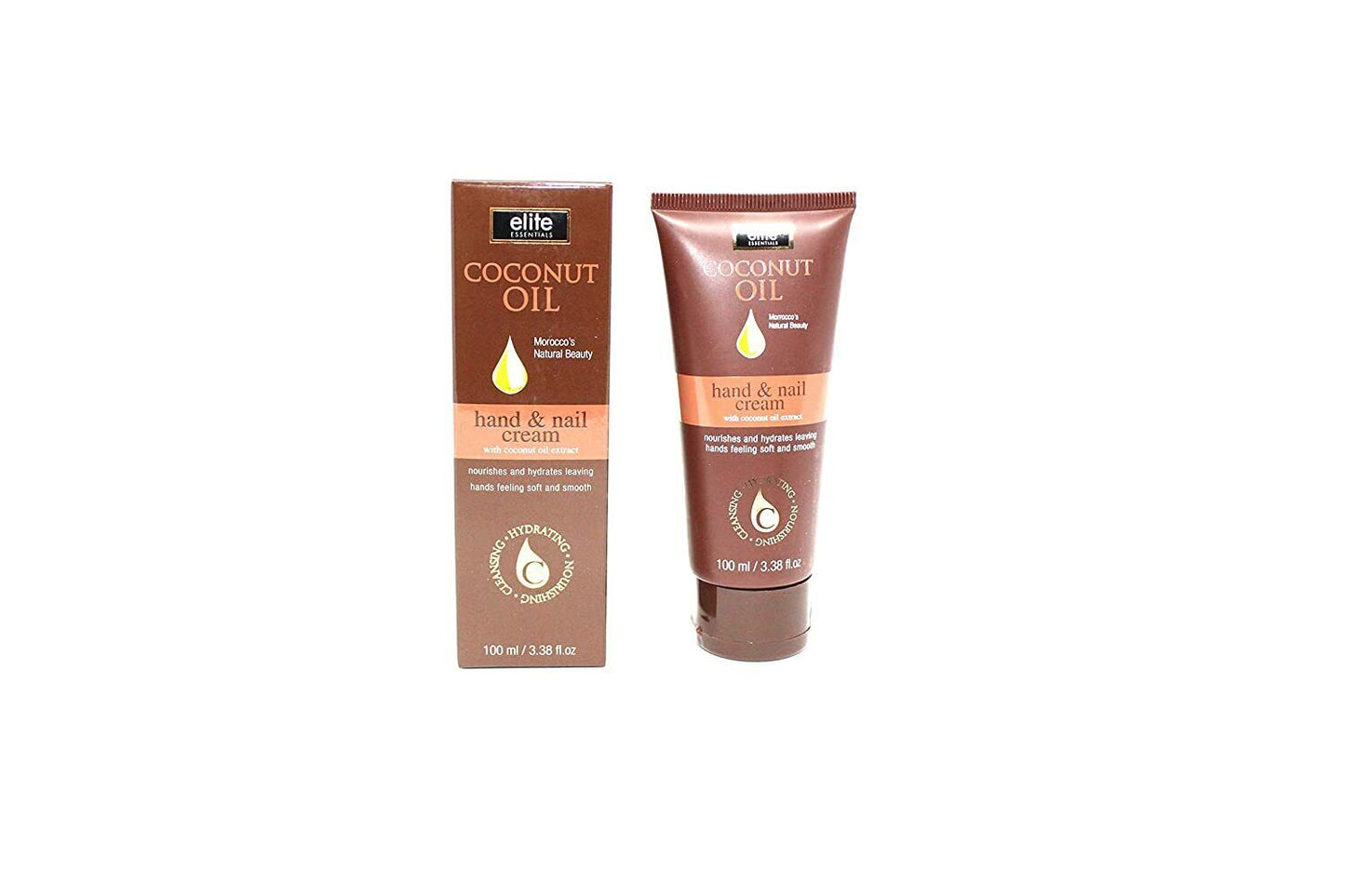 Coconut Oil Hand & Nail Cream by Elite Essentials - with Coconut Oil Extract
