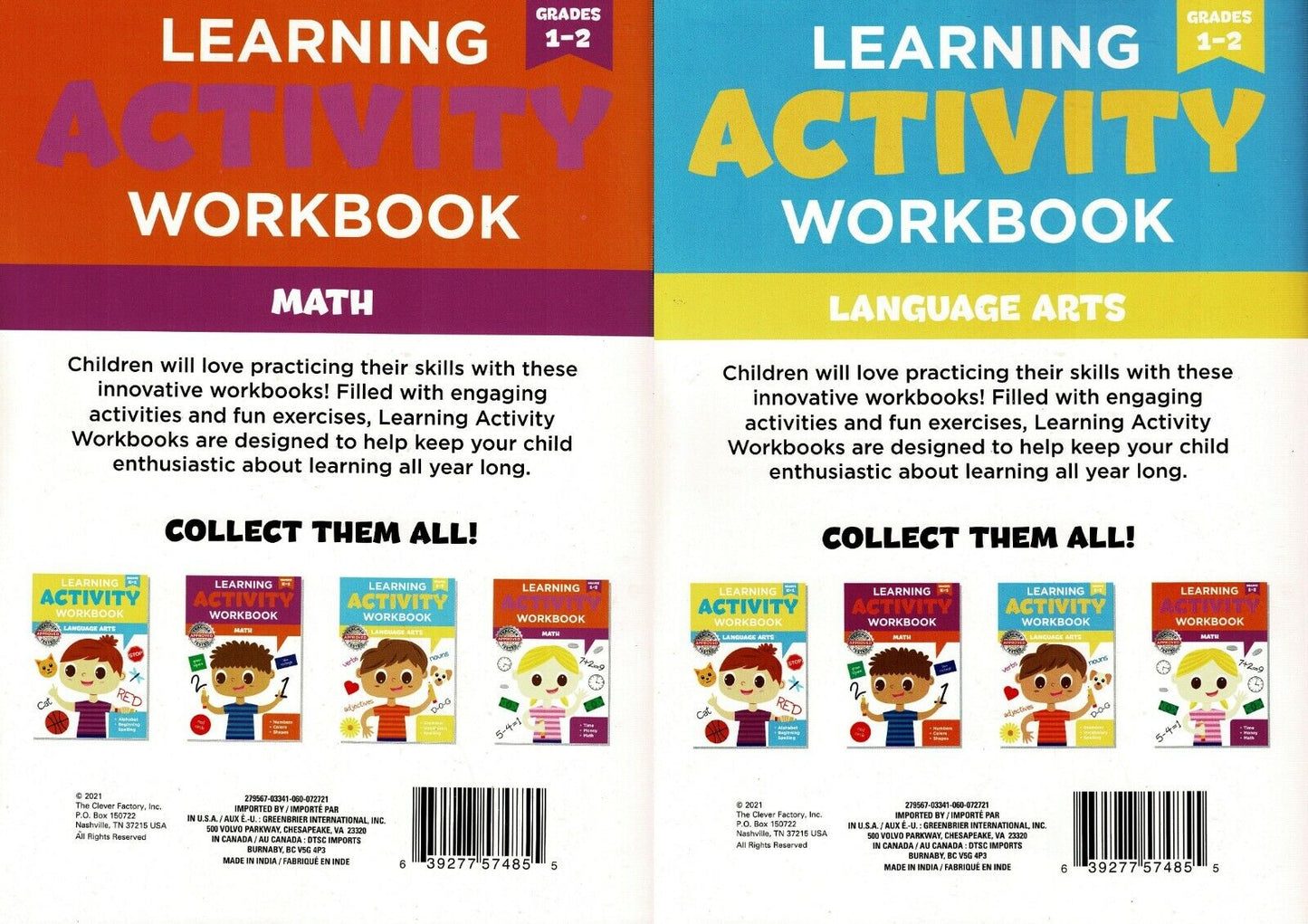 Learning Activity Workbook - Language Arts Grades K 1-2 and Math Grades K 1-2