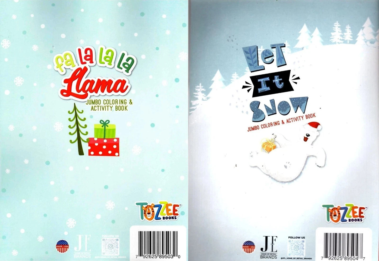Christmas Holiday - Jumbo & Activity Book - Let it Snow & Fa La La La Liama Set