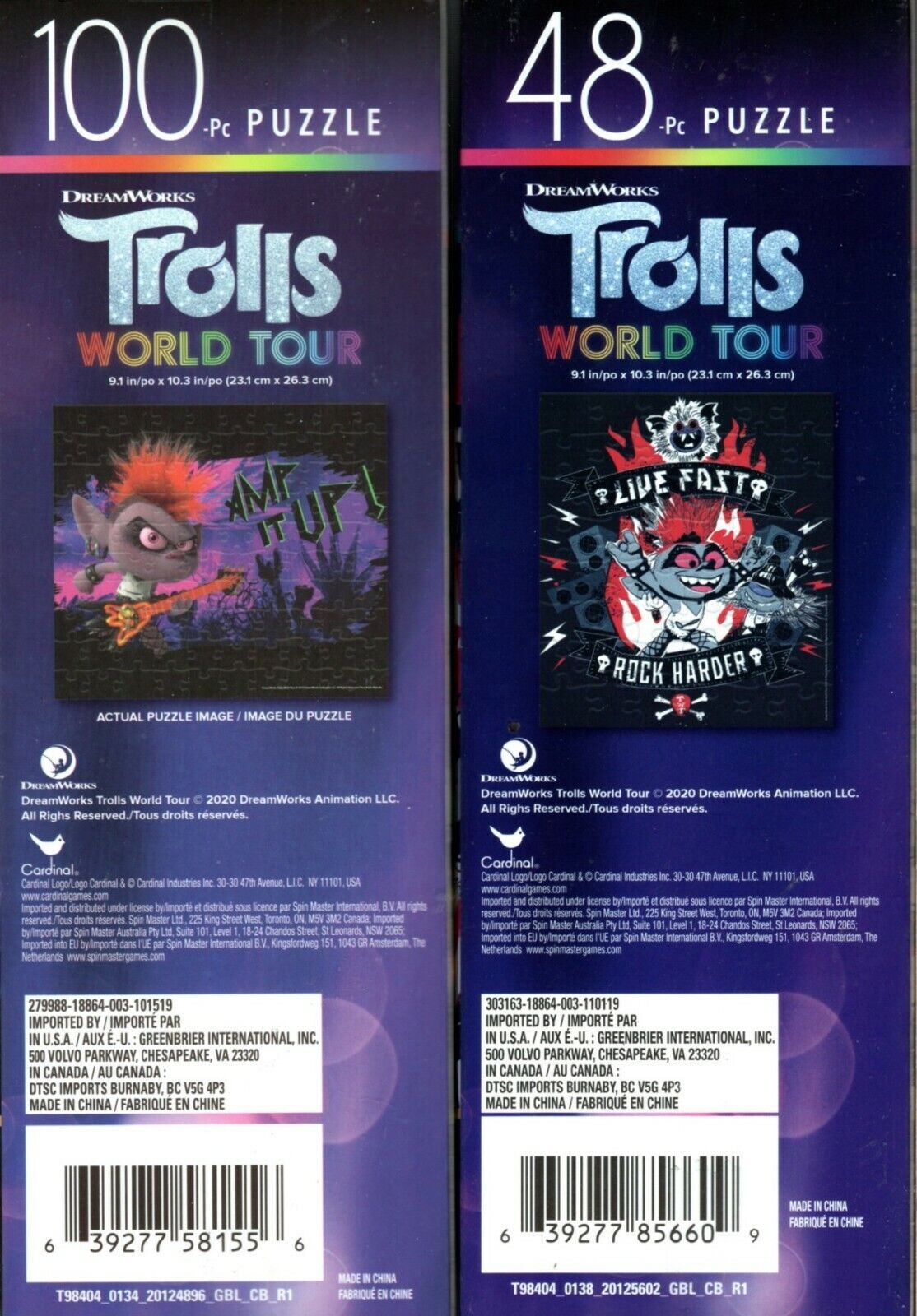 DreamWorks Trolls - 48 -100 Pieces Jigsaw Puzzle - (Set of 2)