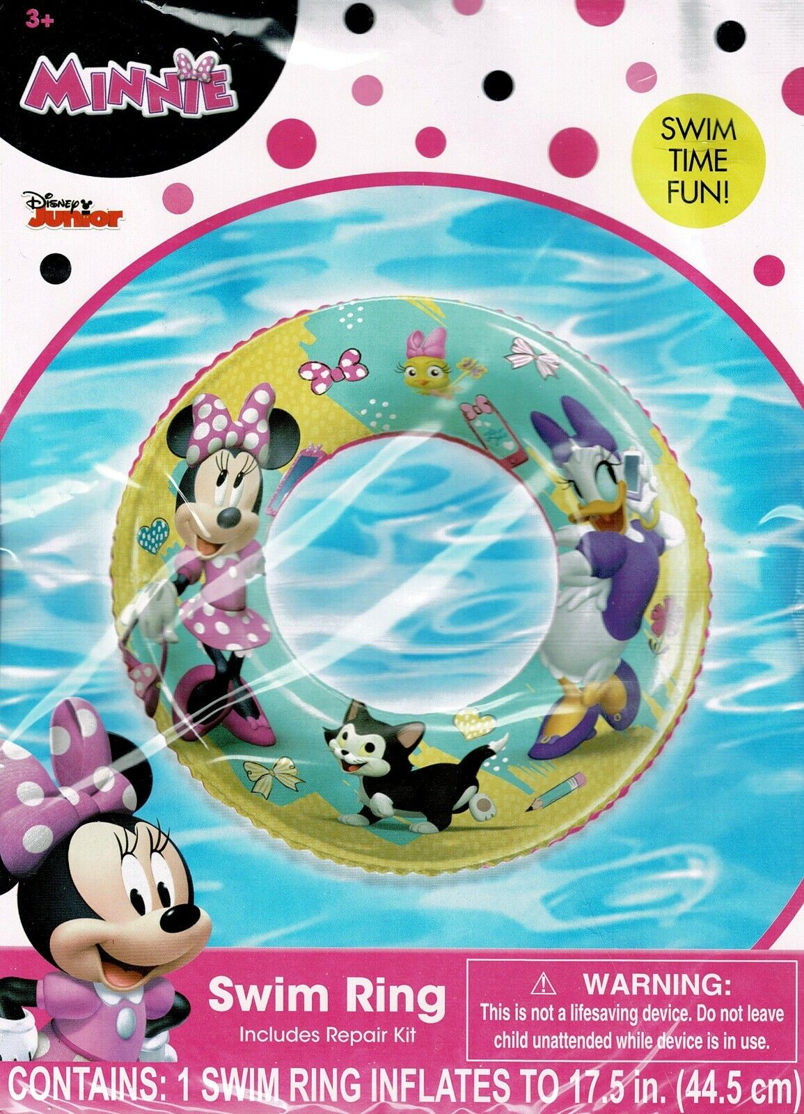 Disney Minnie - Swim Ring Inflates to 17.5 in (44.5) Includes Repair Kit