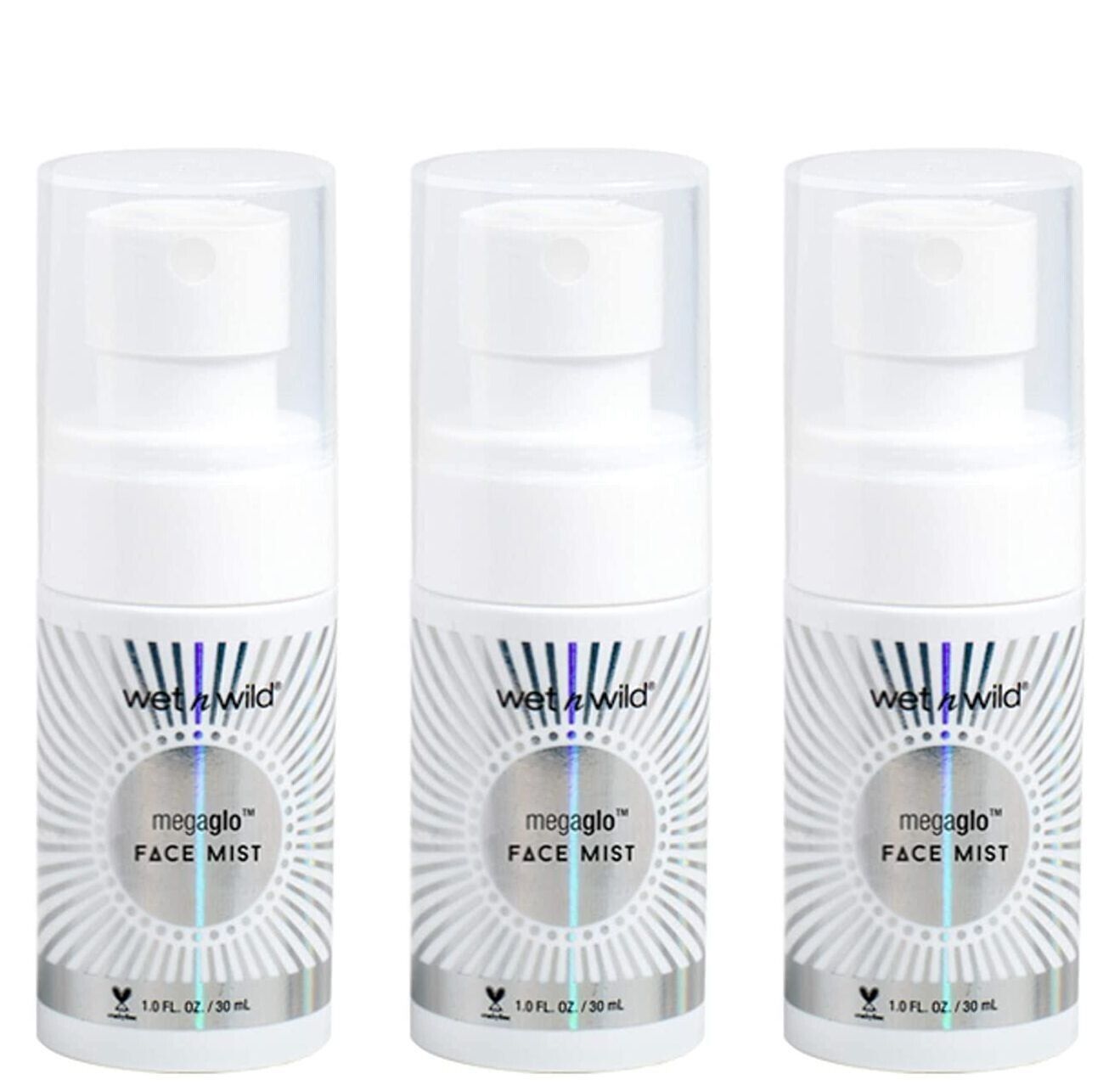 wet n wild Crystal Cavern Mega Glo Face Mist, Aura Booster, 1 Ounce (Set of 3)