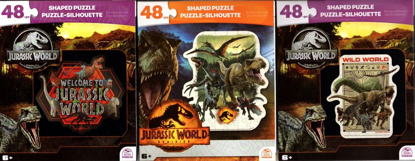Jurassic World - 48 Shaped Puzzle Silhouette (Set of 3)