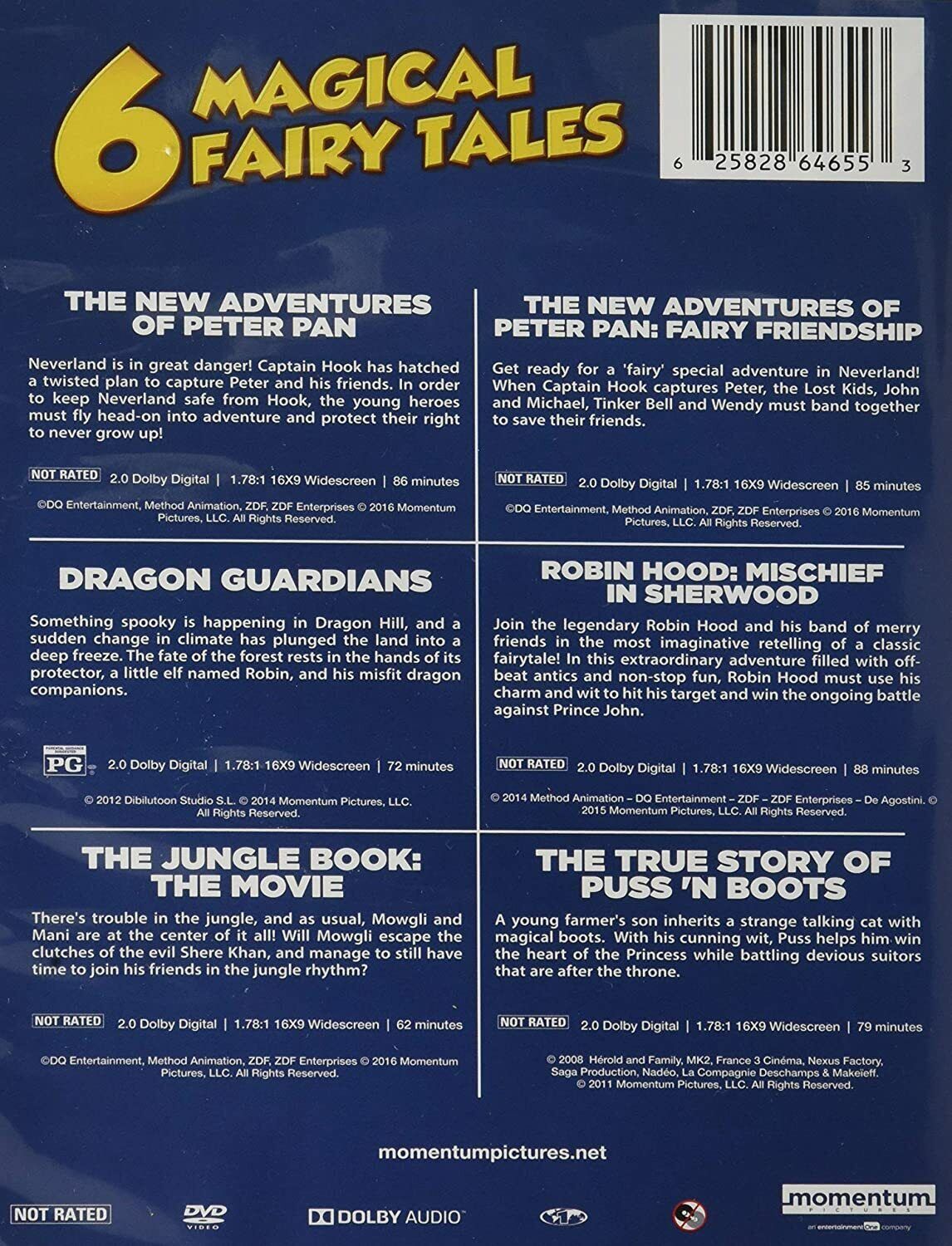 6 Magical Fairy Tales Animated Movie Collection - Set DVD