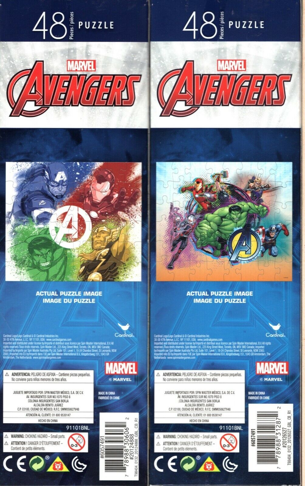 Marvel Avengers - 48 Pieces Jigsaw Puzzle - (Set of 2)