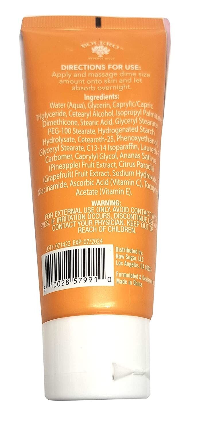 Bolero Soothing Night Cream Pink Pineapple & Grapefruit 2.5fl oz (73.9ml)