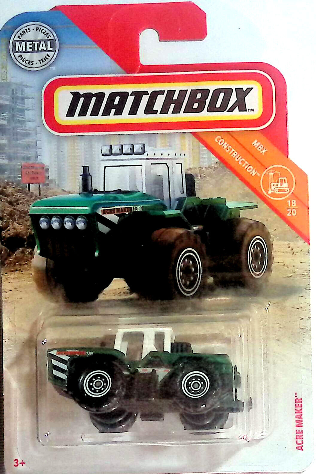 Matchbox 1:64 Acre Maker MBX Construction 18/20 Green