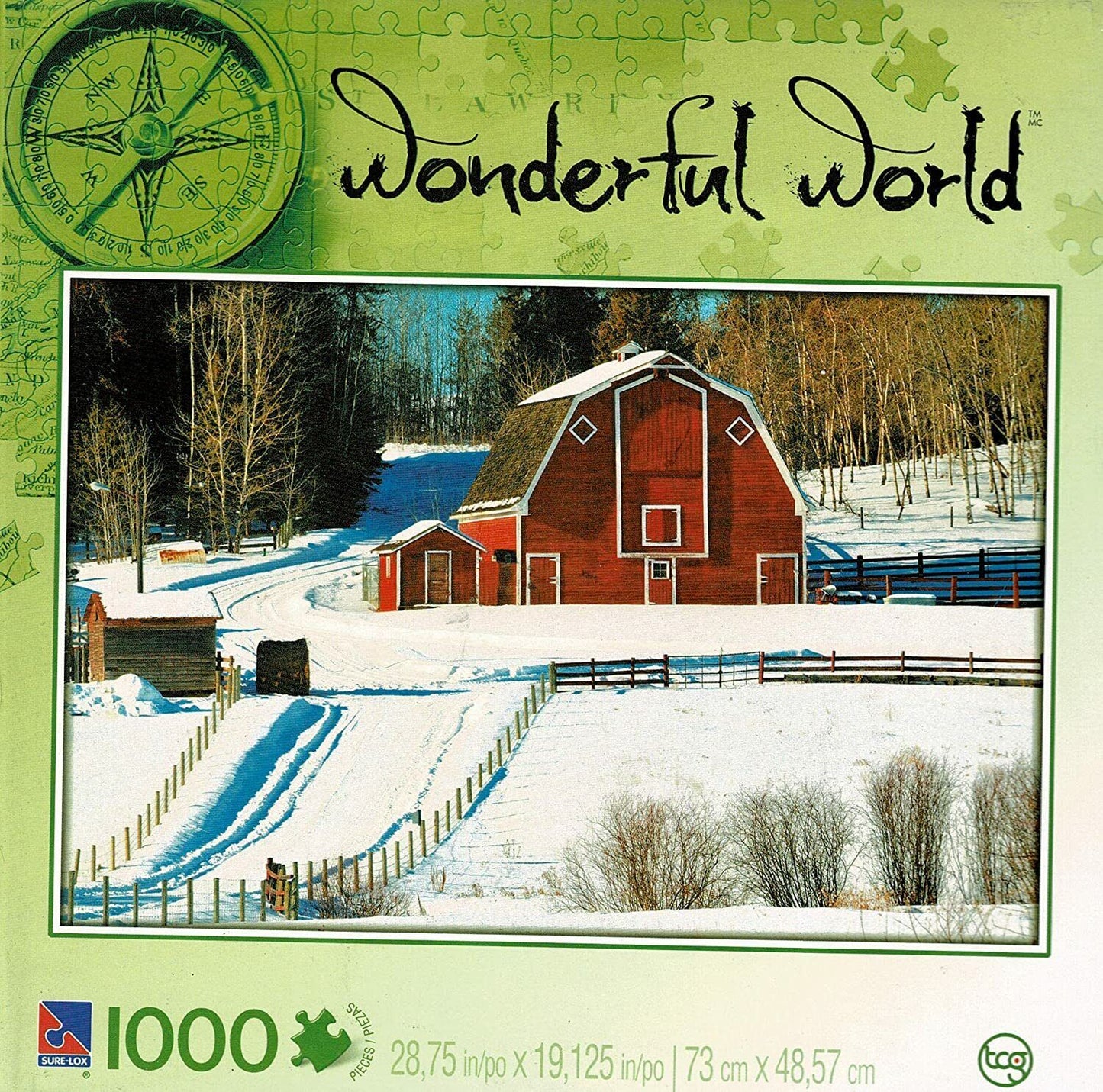 Wonderful World Horse Barn in Winter- 1000 Pieces Jigsaw Puzzle