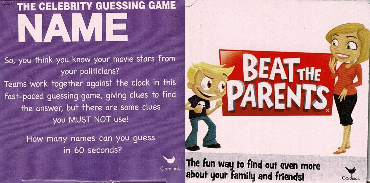 Name & Beat The Parents - The Celebrity Guessing Boxed Cards Game (Set of 2)