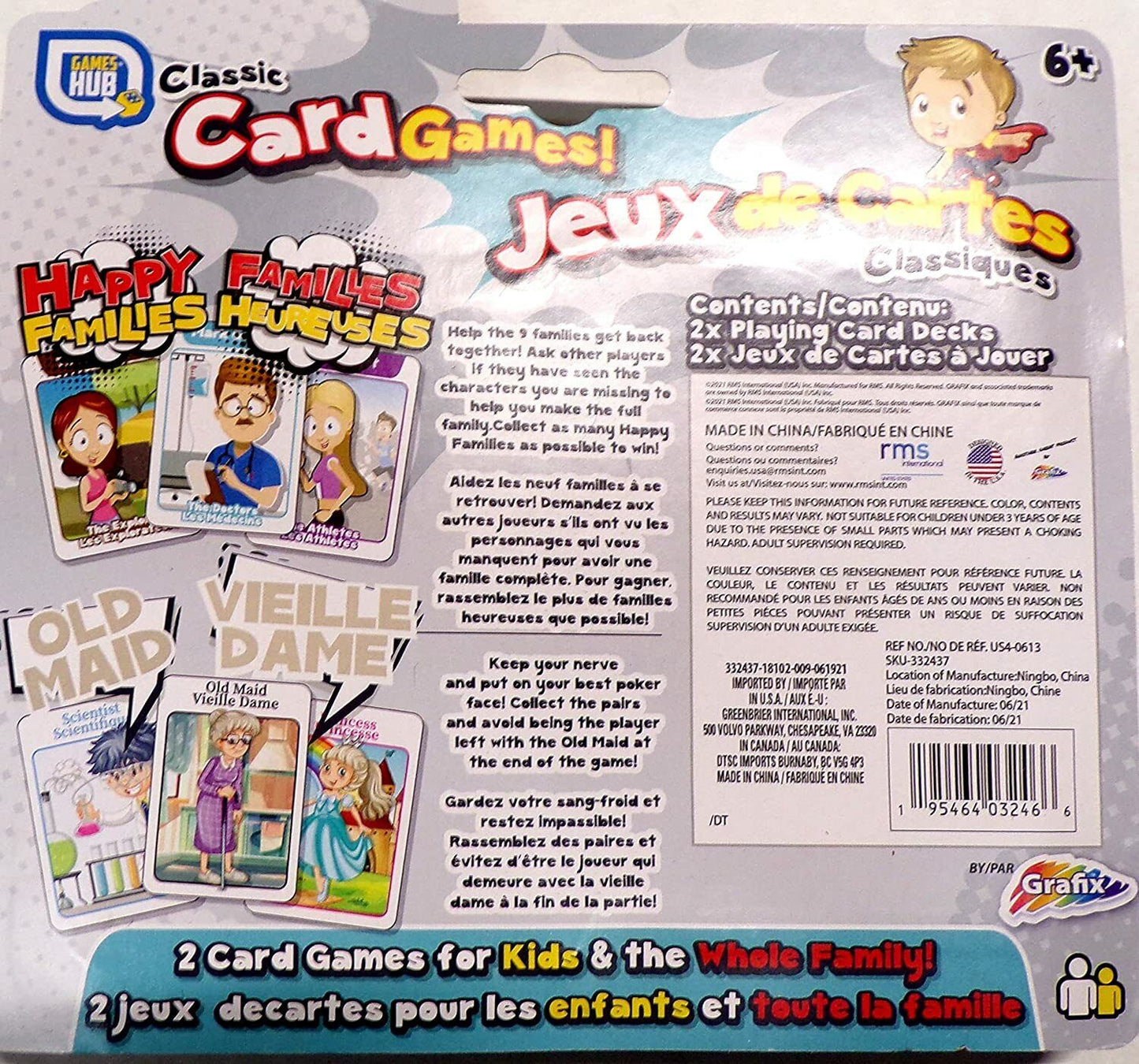 Granfix Old Maid & Happy Families - Classic Cards Game (Set of 2 Pack)
