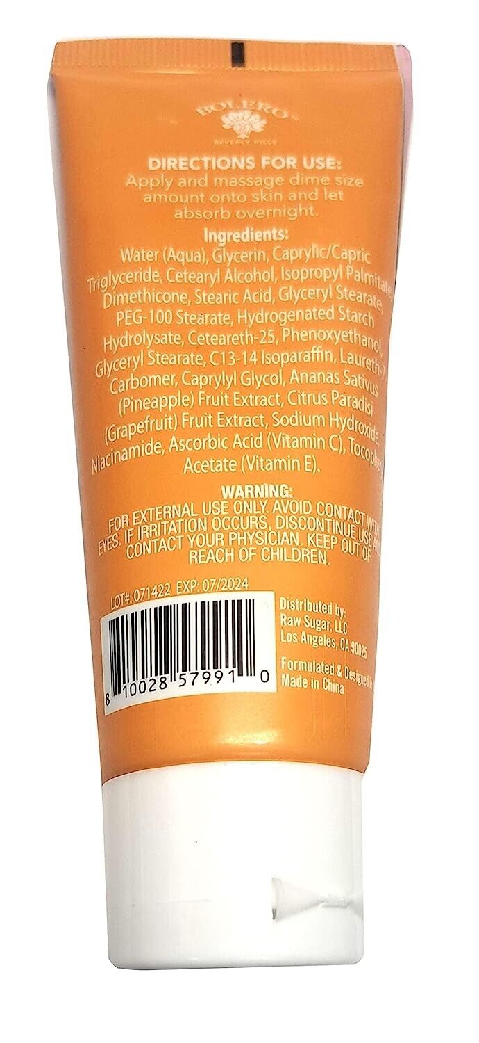 Bolero Soothing Clay Face Mask & Night Cream Pink Pineapple & Grapefruit