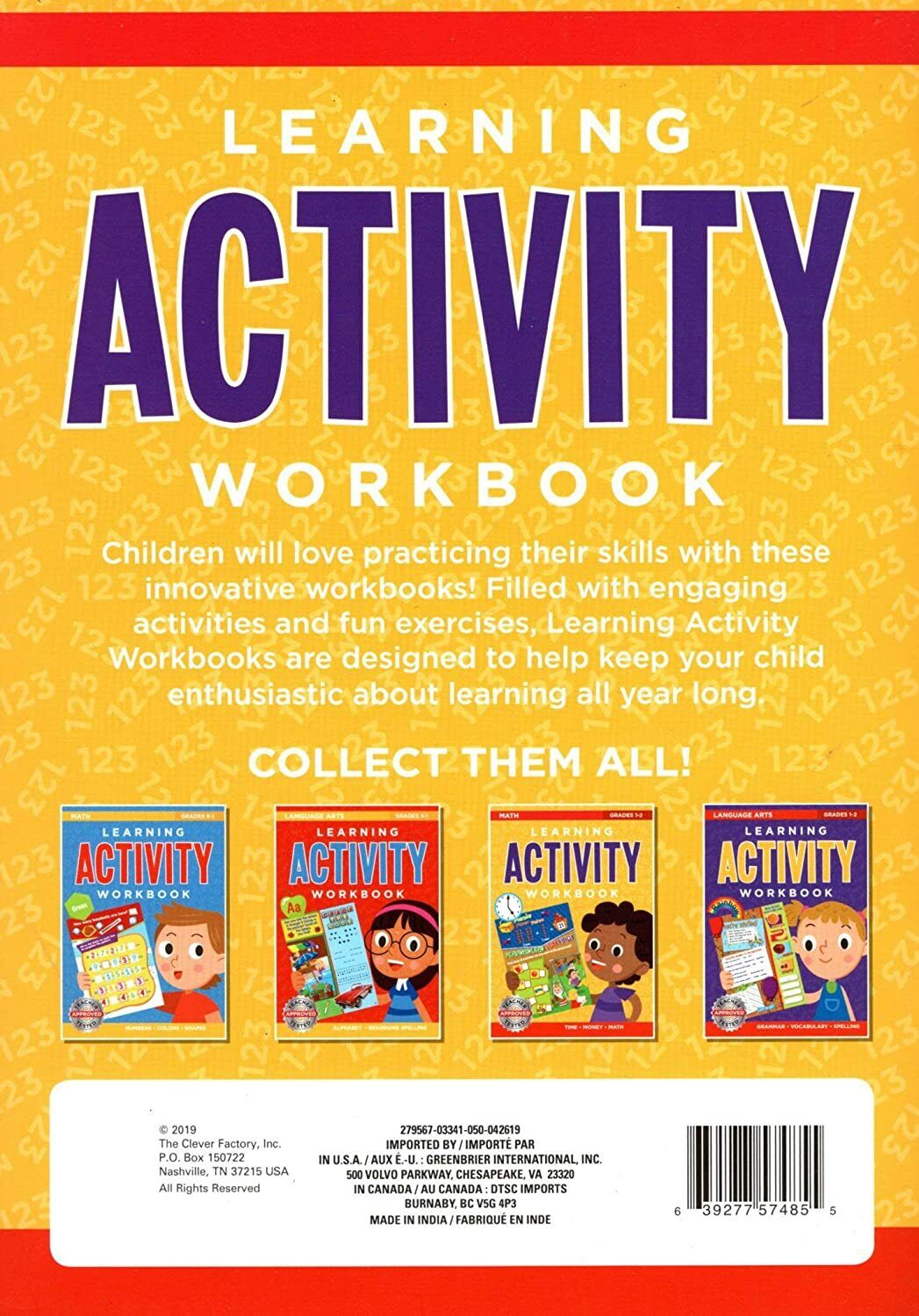 Learning Activity Workbook ( Set of 2 Workbooks Language Arts + Math - Grades 1 - 2