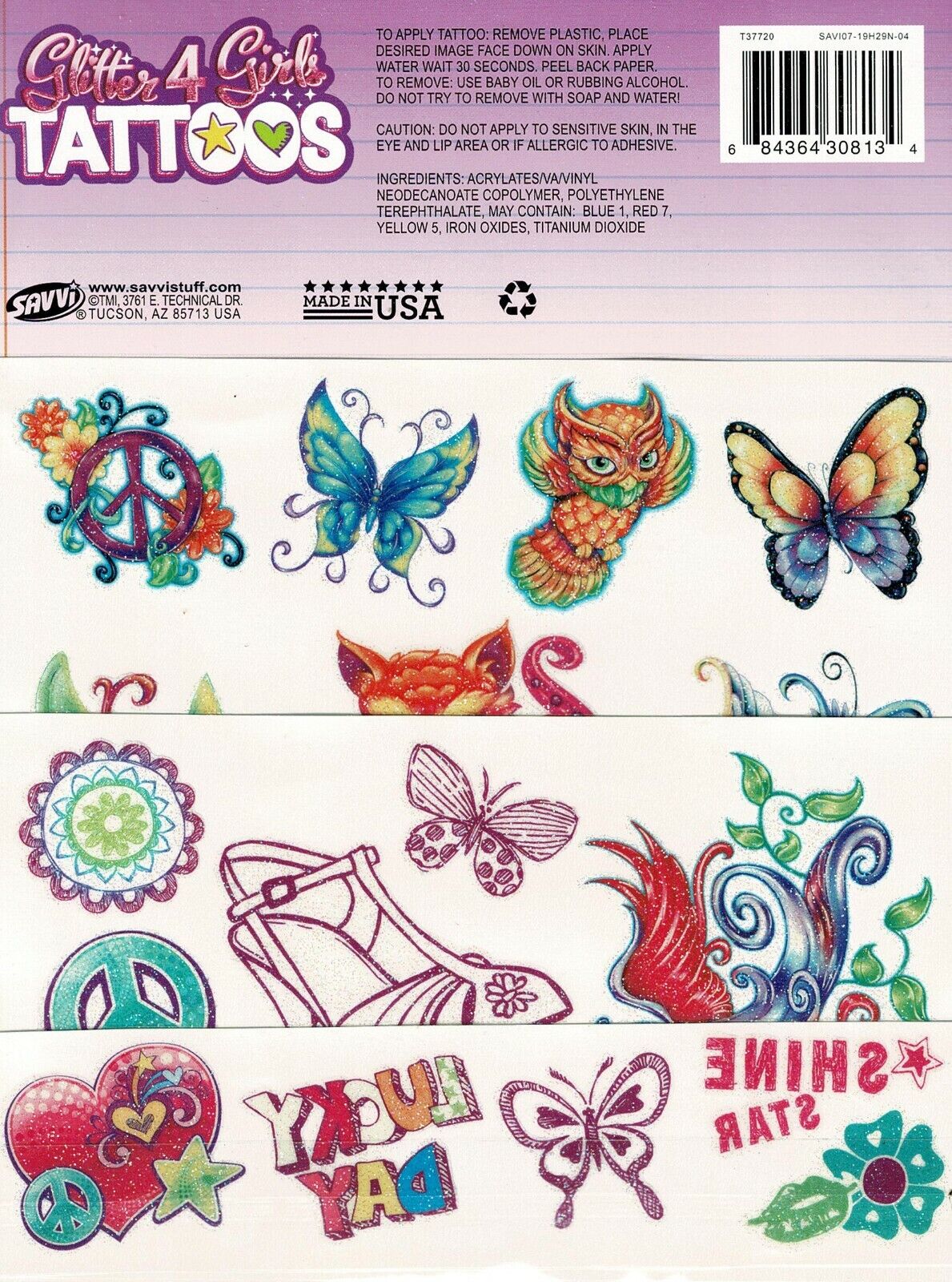 Savvi - L.O.L. Glitter 4 Girls - Classic Tattoos - 25 ct