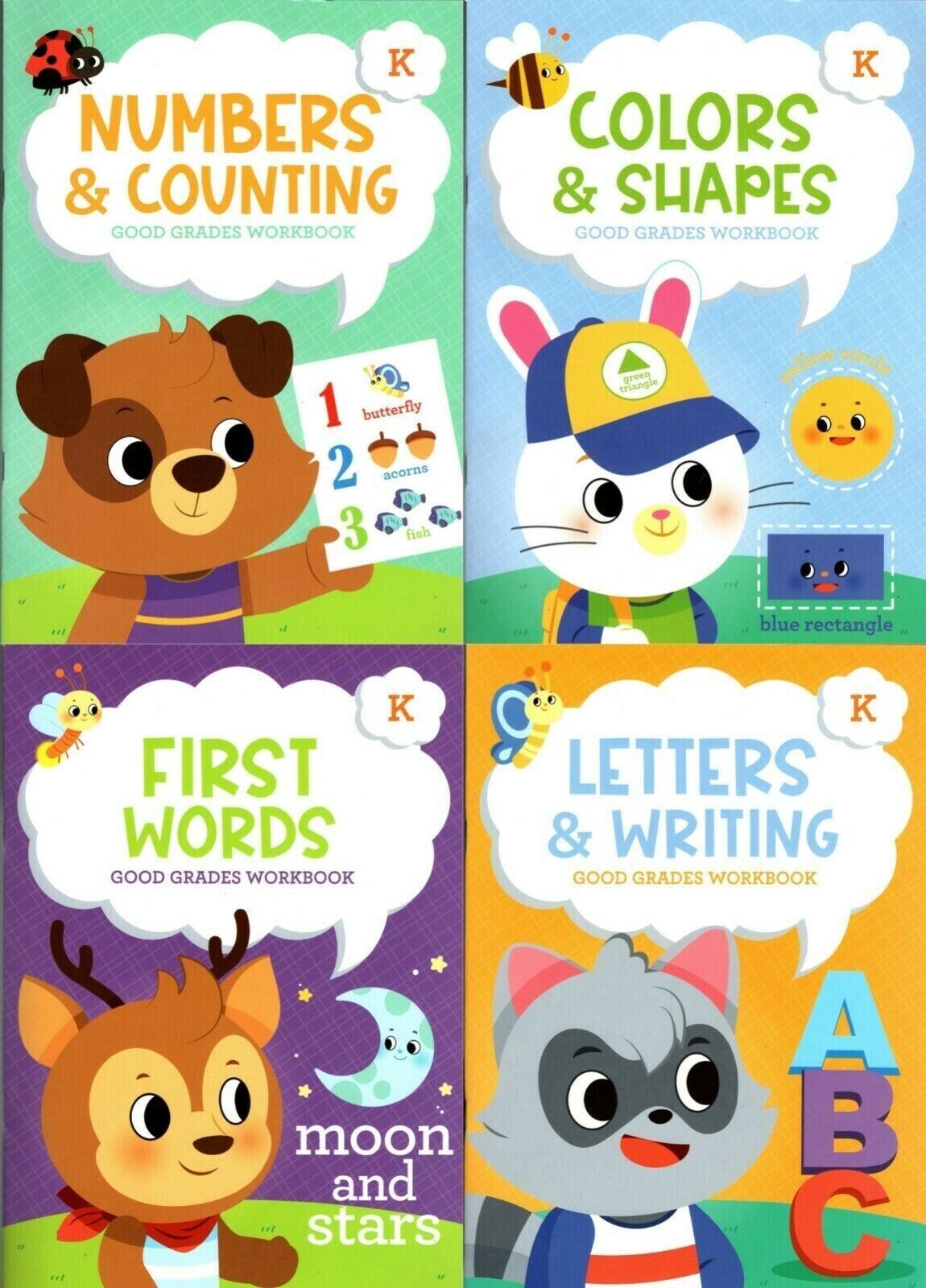 Good Grades Kindergarten Educational Workbooks - Set of 4 Books - v10