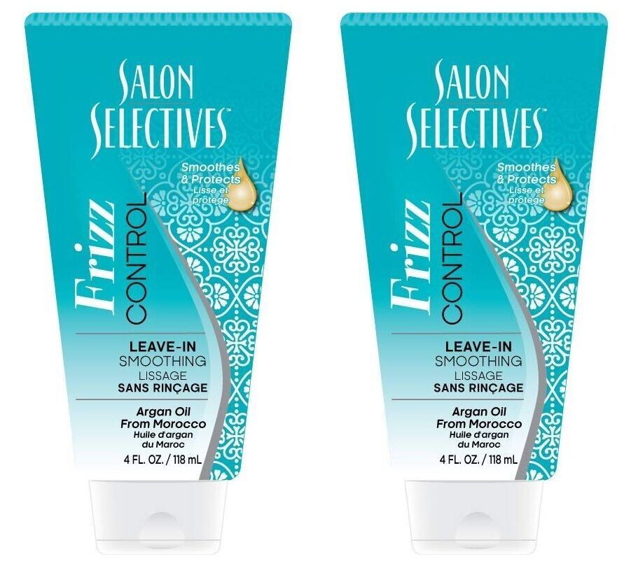 Salon Selectives Hair Treatment Tube Frizz Control 4 Fluid Ounce (Set of 2 Pack)