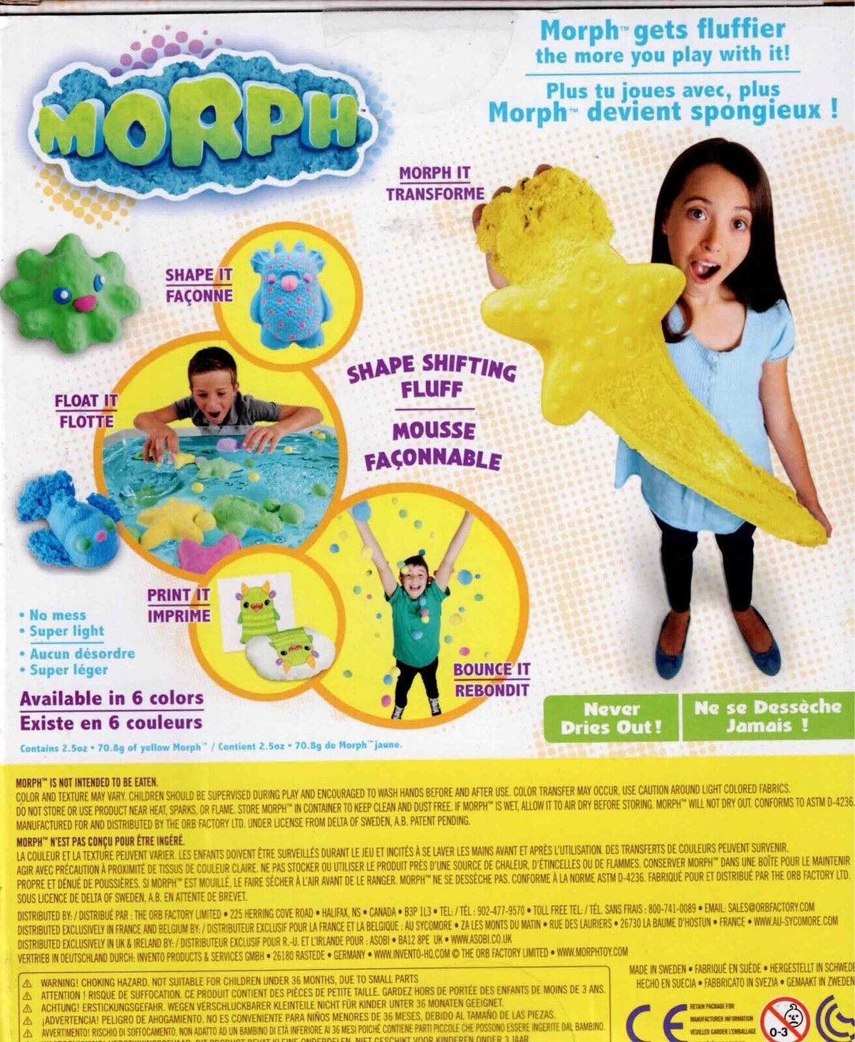 New Morph Molding Dough Sunburst Yellow THE ORB FACTORY foam light clay