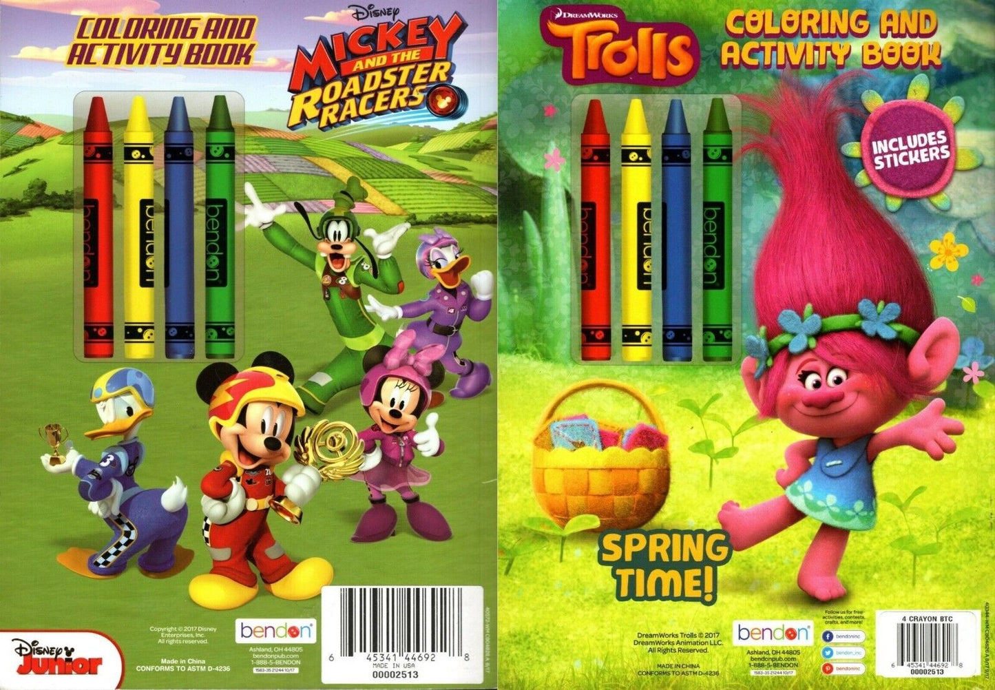 Trolls - Spring Time! &Mickey and the Roadster Racers Coloring & Activity Book