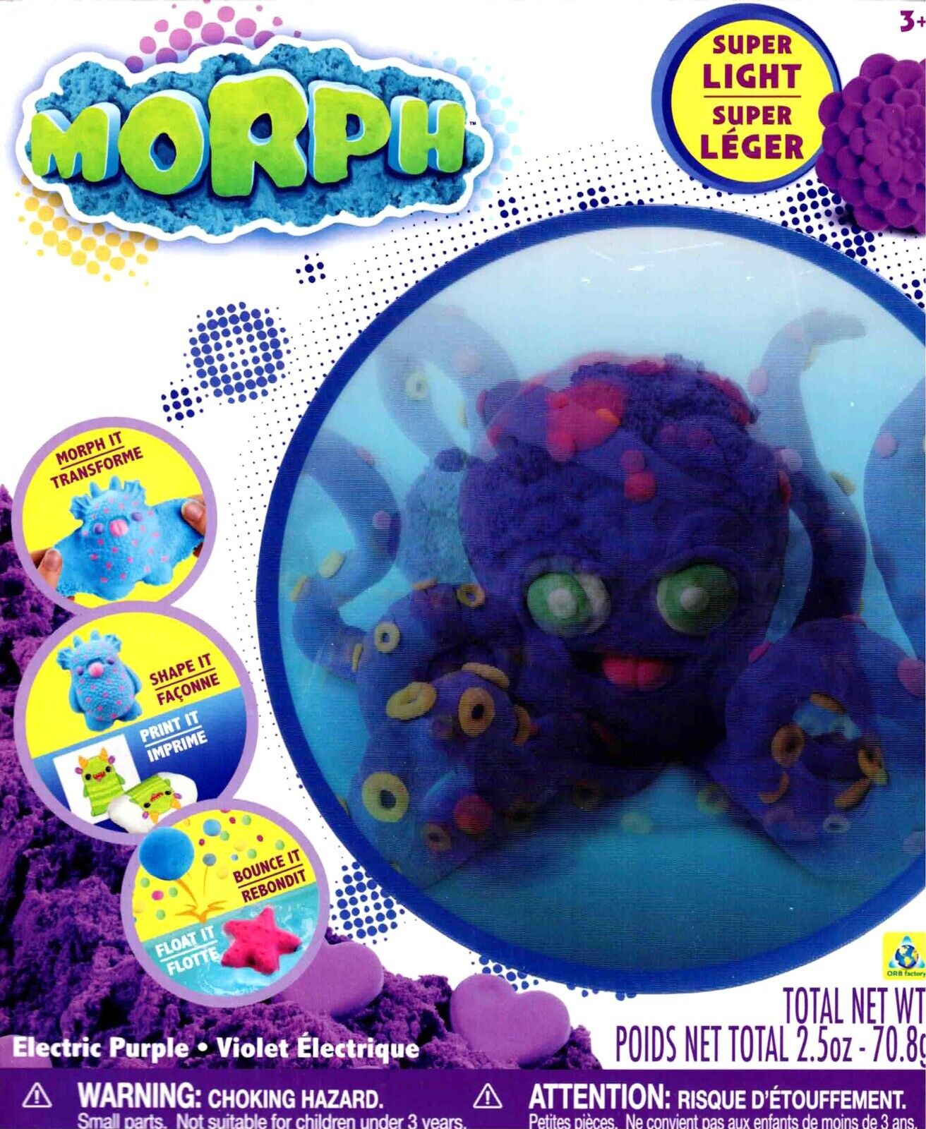 New Morph Molding Dough Electric Purple THE ORB FACTORY foam light clay