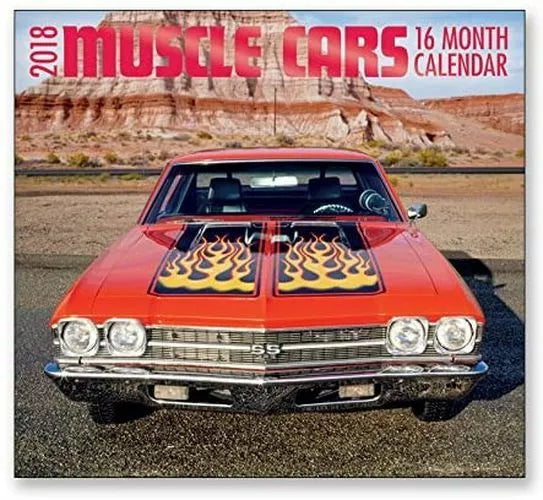 16 Month Wall Calendar 2018 - Cars