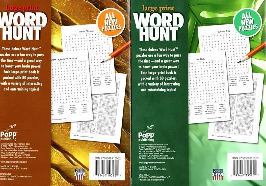 Large Print Word Hunt - All New Puzzles - Vol.147-148 (Set of 2)