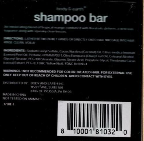Body and Earth Shampoo Bar, Olive Oil & Coconut, Ocean Waves, Fresh Mango Set