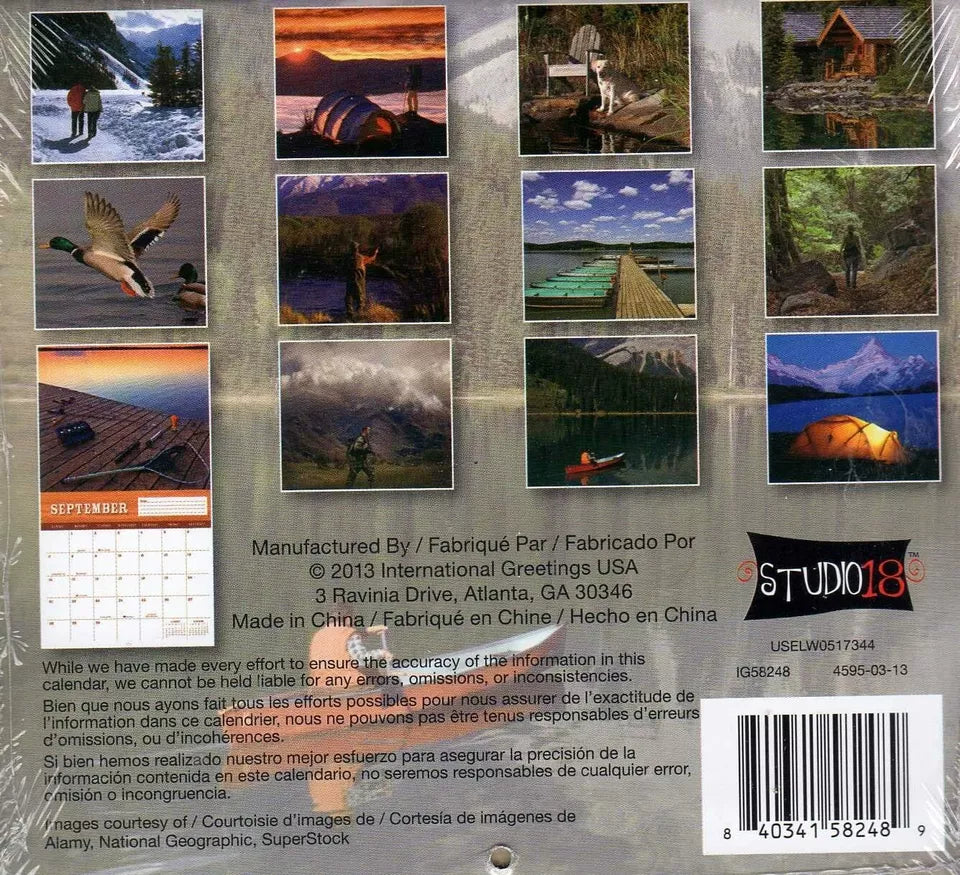 2014 - Great Outdoors - 16 Month Mini Wall Calendar - NEW - 5.25 X 5.25