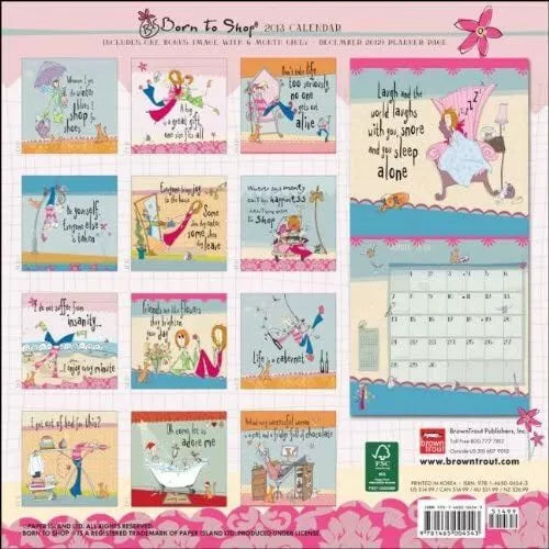 (12x12) Born to Shop - 2013 Wall Calendar