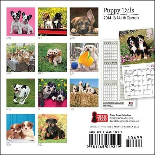 Puppy Tails 2014 Mini Wall Calendar