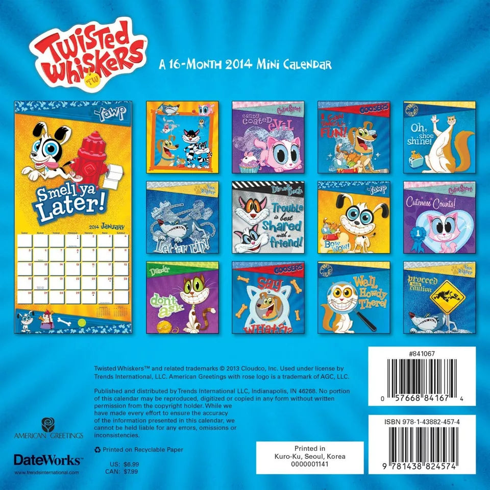 Twisted Whiskers 2014 Mini Calendar