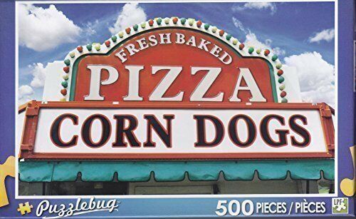 Puzzlebug 500 Piece Jigsaw Puzzle ~ Pizza and Corndog Sign