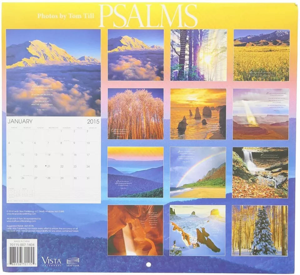2015 Psalms 12x11 Vista 16-Month Wall Calendar