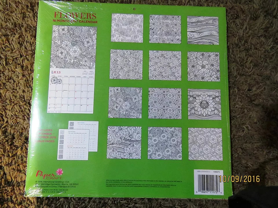 2017 Adult Coloring Calendar -Mandalas