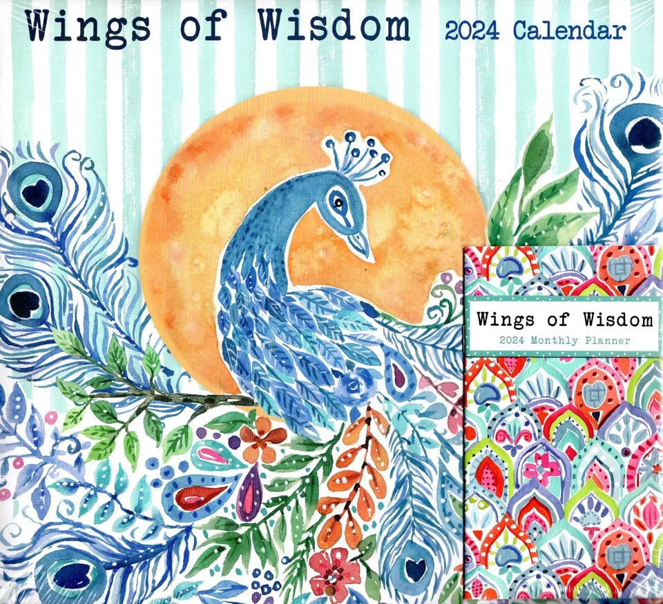 Wings of Wisdom - 2024 12-Month Wall Calendar + Pocket Planner (Pack of 2)