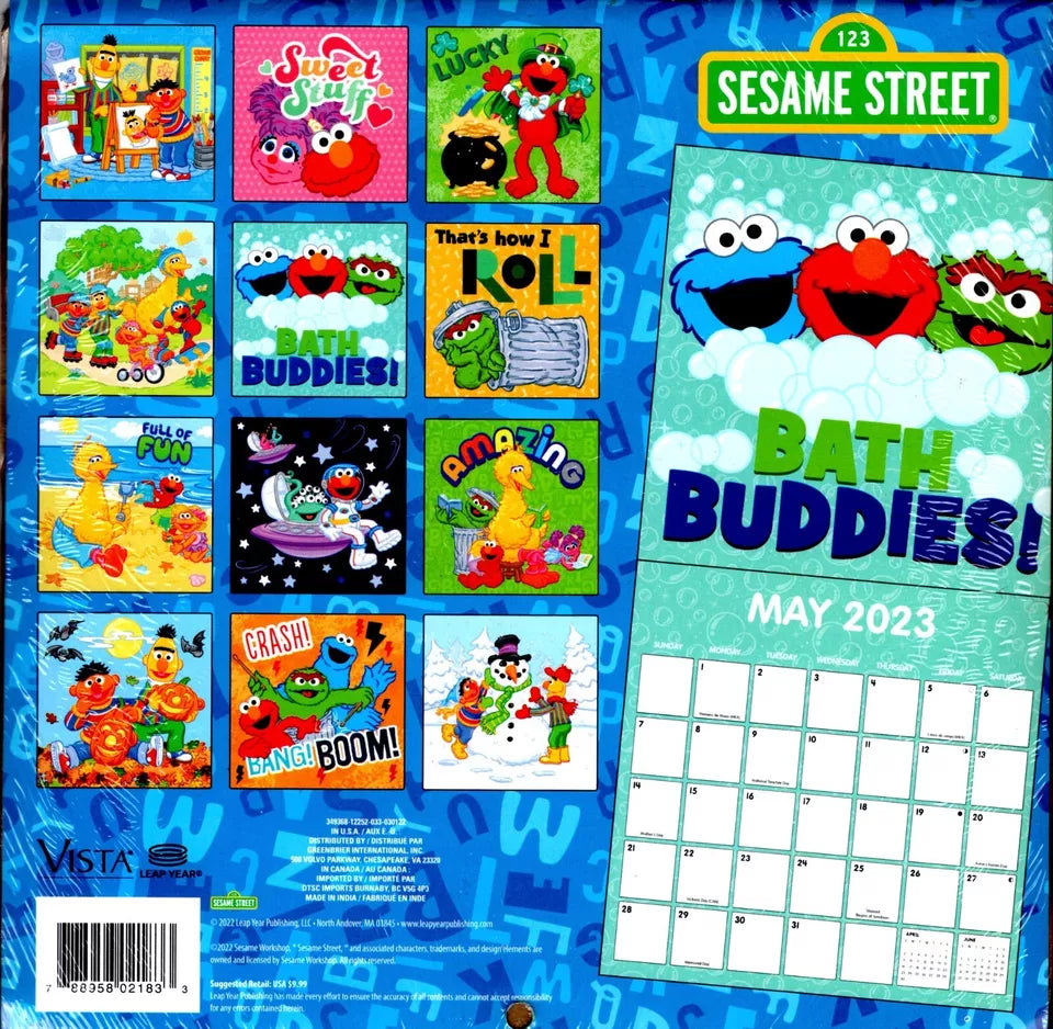 123 Sesame Street - 16 Month 2023 Wall Calendar