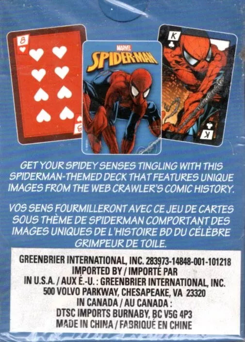 Marvel Comics Spider-Man Comic Art Playing Cards Comic History Images Rare Deck