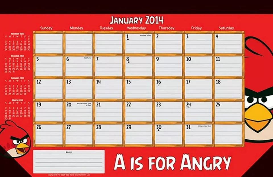 Angry Birds 2014 Desk Calendar