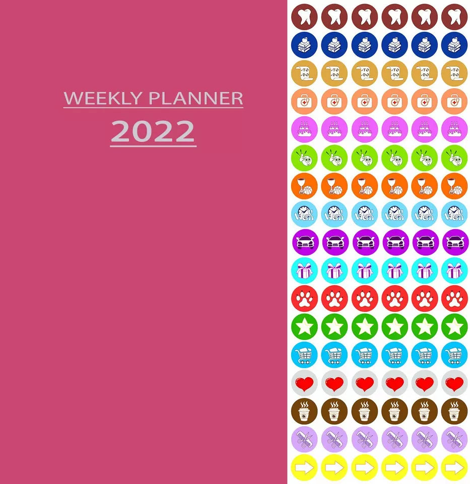 2022 Weekly Pocket Appointment Planner / Calendar / Organizer (Pink)