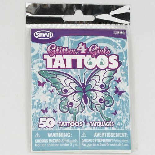Glitter4Girls Temporary Tattoos, Pack of 50