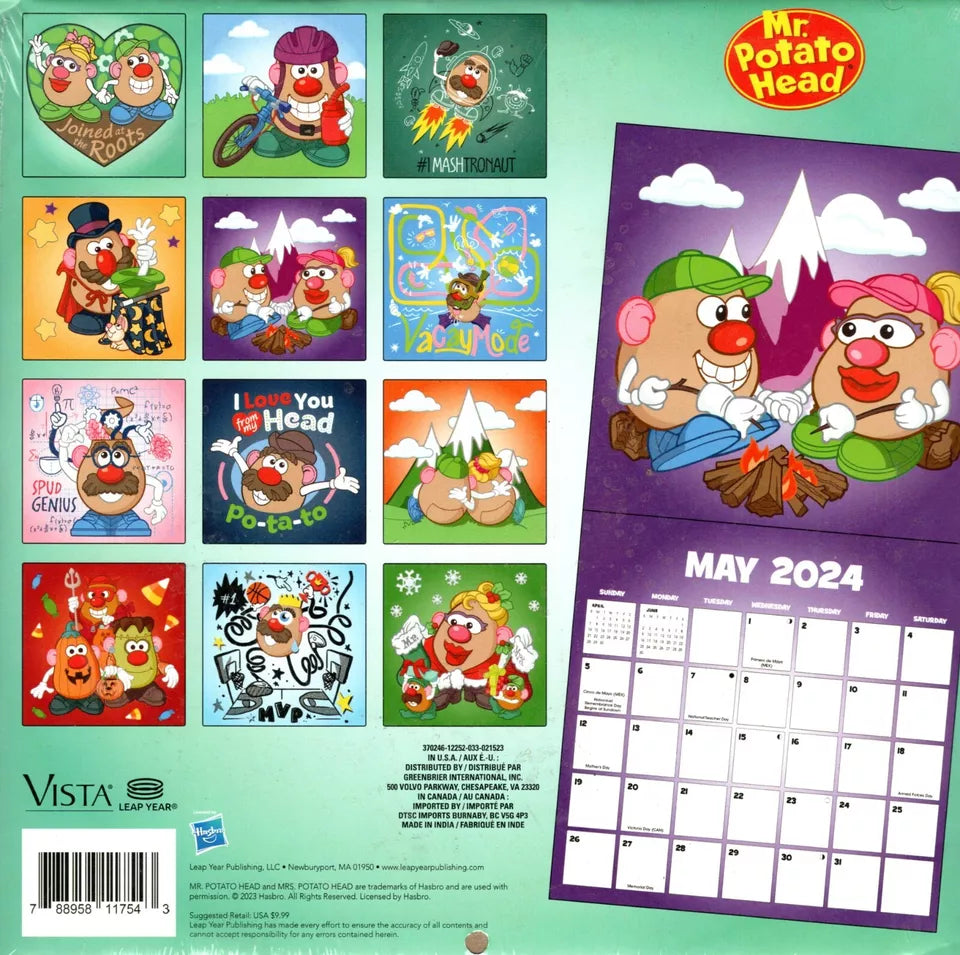 Mr. Potato Head - 16 Month 2024 Wall Calendar