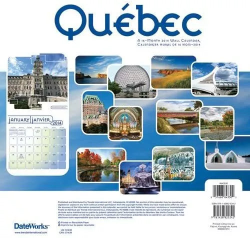 Québec 2014 Wall Calendar